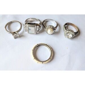 Lot of 5 Premier Designs Ring Women 6.5 Stacking Classic Boho Eclectic Vtg Style